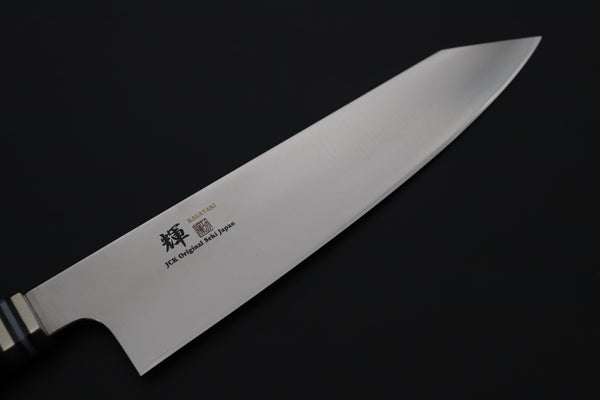 Kagayaki Kiritsuke JCK Original Kagayaki 悠久VG-10 Wa Series Premium Edition YUK-13 Kiritsuke Gyuto 240mm (9.4 inch, Handcrafted Ebonywood Handle)