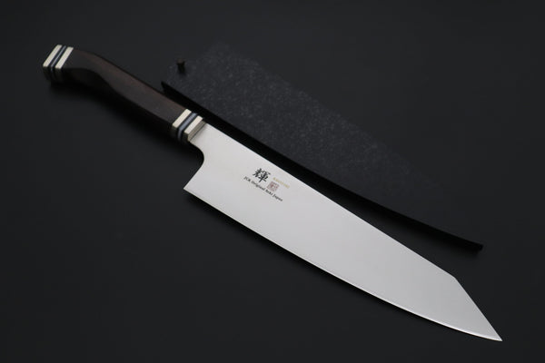 Kagayaki Kiritsuke JCK Original Kagayaki 悠久VG-10 Wa Series Premium Edition YUK-13 Kiritsuke Gyuto 240mm (9.4 inch, Handcrafted Ebonywood Handle)