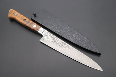 Kagayaki Petty JCK Original Kagayaki NOVEL- Limited Edition Custom R-2 Damascus Series KNLTD-87 Petty 150mm (5.9 inch, Hammer Forged Blade)