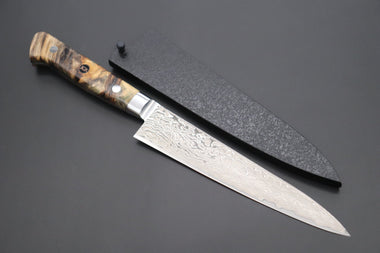 Kagayaki Petty JCK Original Kagayaki NOVEL- Limited Edition Custom R-2 Damascus Series KNLTD-96 Petty 150mm (5.9 inch, Hammer Forged Blade)