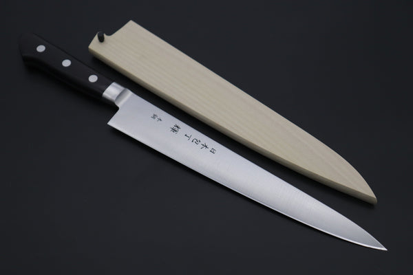 Kagayaki Santoku ES (Extra Sharpness) / Right Handed "Very Carbon Steel Lover 2Pcs Knife Set Part 2" JCK Original Kagayaki CarboNext Series KC-3ES Santoku 180mm & KC-8ES Sujihiki 240mm (Each knife comes with Wooden Saya. with Tsubaki Oil)