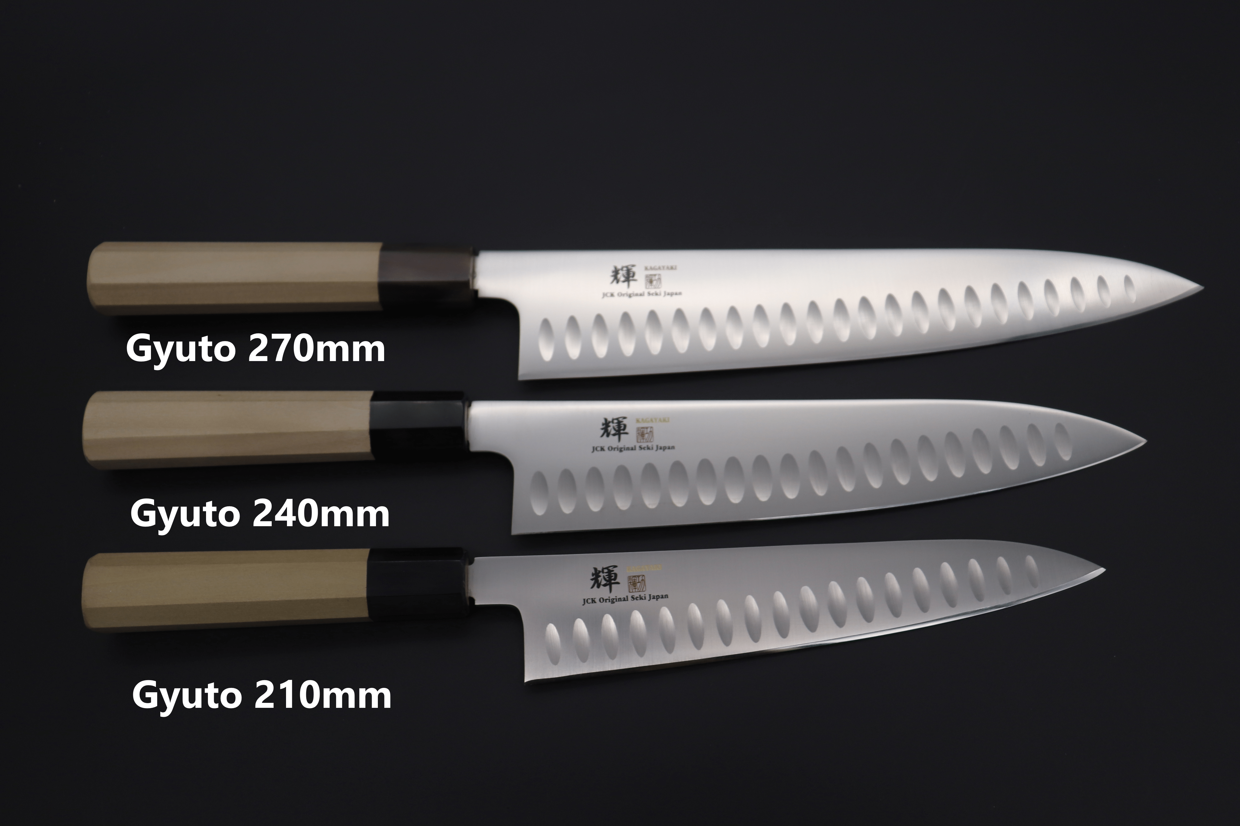 Fujiwara Kanefusa Molybdenum Stainless Dimples Japanese Chef's Gyuto Knife  270mm