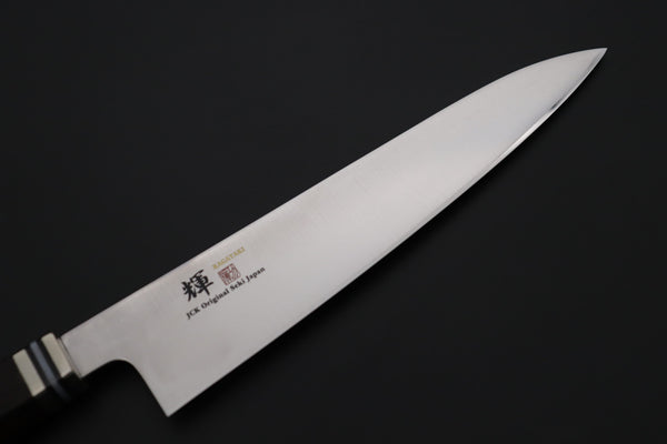 Kagayaki Wa Gyuto JCK Original Kagayaki 悠久VG-10 Wa Series Premium Edition YUK-11 Wa Gyuto 210mm (8.2 inch, Handcrafted Ebonywood Handle)