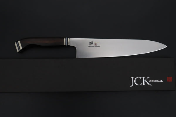 Kagayaki Wa Gyuto JCK Original Kagayaki 悠久VG-10 Wa Series Premium Edition YUK-12 Wa Gyuto 240mm (9.4 inch, Handcrafted Ebonywood Handle)