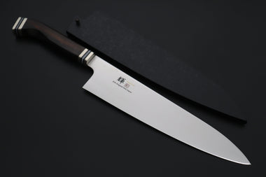 Kagayaki Wa Gyuto JCK Original Kagayaki 悠久VG-10 Wa Series Premium Edition YUK-12 Wa Gyuto 240mm (9.4 inch, Handcrafted Ebonywood Handle)