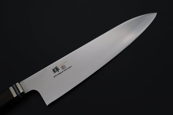 Kagayaki Wa Gyuto JCK Original Kagayaki 悠久VG-10 Wa Series Premium Edition YUK-12 Wa Gyuto 240mm (9.4 inch, Handcrafted Ebonywood Handle)