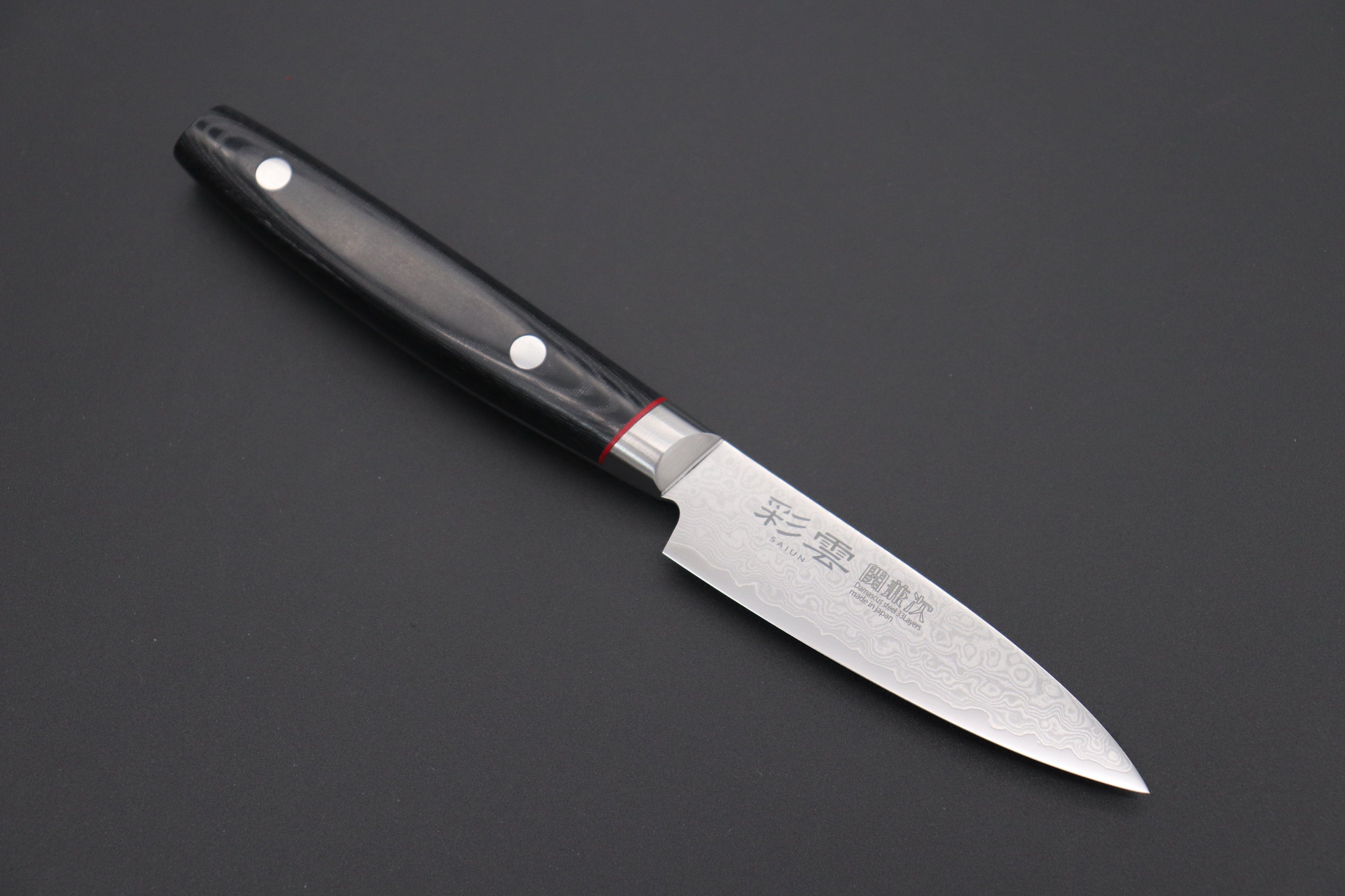 Paring Knife 90mm–Layered Damascus Steel | Japanese Knives
