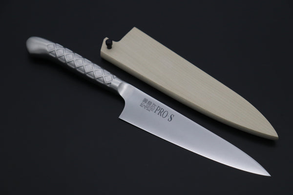 Kanetsugu Santoku Kanetsugu "Katana Sharpness Set" 2Pcs Knife Set From Pro S Series "PS-01 Petty 120mm (4.7') and PS-03 Santoku 170mm (6.6 inch)" (with Magnolia Wooden Sayas)