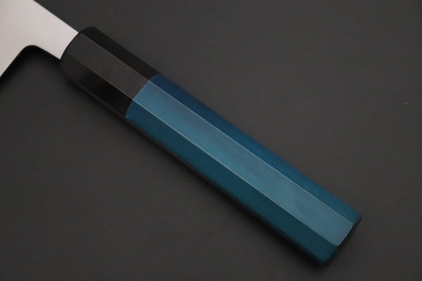 Masamoto Wa Gyuto KS-3121BLUE Wa Gyuto 210mm (8.2 inch) / Black Masamoto Original Limited Edition KS Series White Steel No.2 KS-3121BLUE Wa Gyuto 210mm “Indigo Blue Handle (藍染)”