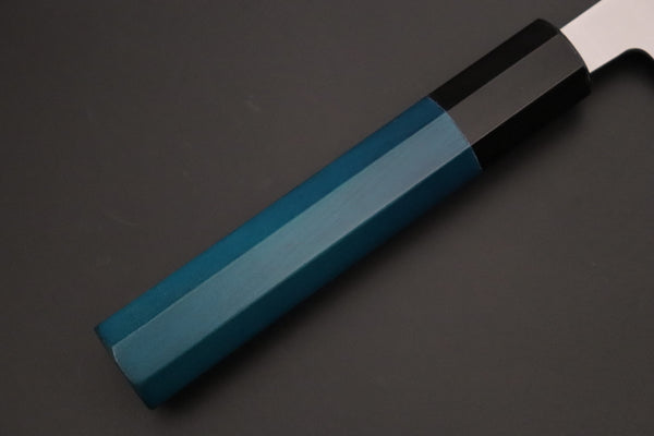 Masamoto Wa Gyuto KS-3121BLUE Wa Gyuto 210mm (8.2 inch) / Black Masamoto Original Limited Edition KS Series White Steel No.2 KS-3121BLUE Wa Gyuto 210mm “Indigo Blue Handle (藍染)”