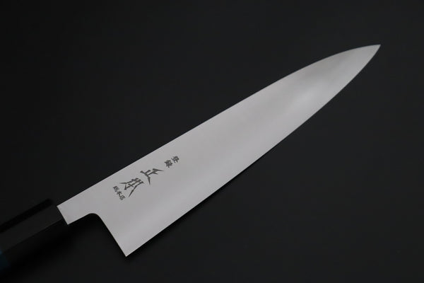 Masamoto Wa Gyuto KS-3121BLUE Wa Gyuto 210mm (8.2 inch) / Black Masamoto Original Limited Edition KS Series White Steel No.2 KS-3121BLUE Wa Gyuto 210mm “Indigo Blue Handle (藍染)”