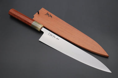 Masamoto Wa Gyuto KS-3124KRS Wa Gyuto 240mm (9.4 inch) / White Masamoto Original Limited Edition KS Series White Steel No.2 KS-3124KRS Wa Gyuto 240mm “Quince Wood Handle & Saya”