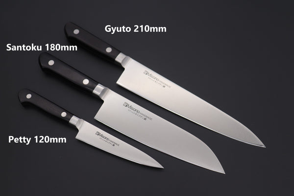 Misono Gyuto A. Petty120mm Santoku180mm Gyuto210mm / Right Handed JCK Special Set "First Japanese Knife Set Type I" Misono