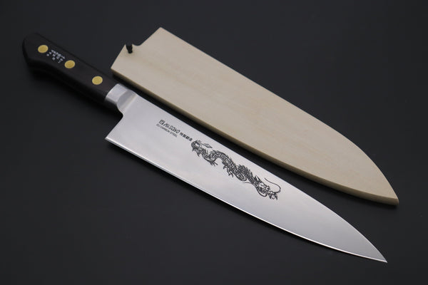 Misono Paring Misono Final Discount !! "Carbon Steel Lover 2Pcs Set" Sweden Steel Series No.134 Paring 80mm (3.1 inch) and No.113 Gyuto 240mm (9.4 Inch) (comes with Magnolia Wooden Sayas + Tsubaki Oil)
