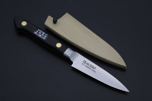 Misono Paring Misono Final Discount !! "Carbon Steel Lover 2Pcs Set" Sweden Steel Series No.134 Paring 80mm (3.1 inch) and No.113 Gyuto 240mm (9.4 Inch) (comes with Magnolia Wooden Sayas + Tsubaki Oil)