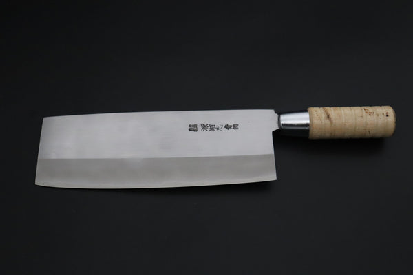 Mizuno Tanrenjo Chinese Cleaver Mizuno Tanrenjo — Special Orders & Limited Editions Akitada Hontanren Series "Blue Steel No.2 San-Mai" MT-20 Chinese Cleaver (Thick and Heavy for hard use)