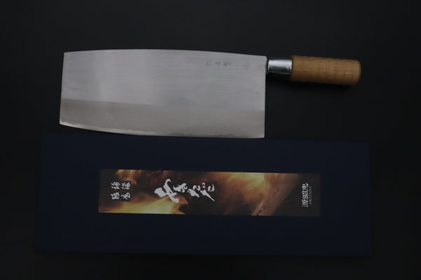 Mizuno Tanrenjo Chinese Cleaver Mizuno Tanrenjo — Special Orders & Limited Editions Akitada Hontanren Series "Blue Steel No.2 San-Mai" MT- Chinese Cleaver No.1