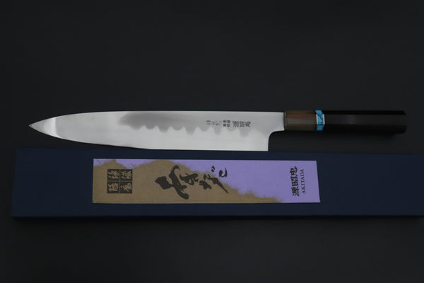 Mizuno Tanrenjo Wa Gyuto Wa Gyuto Mizuno Tanrenjo — Special Orders & Limited Editions “尖った Togatta” " Akitada Honyaki White Steel Series - Wa Gyuto (MT-16)
