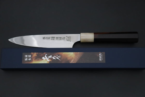 Mizuno Tanrenjo Wa Petty Mizuno Tanrenjo — Special Orders & Limited Editions Akitada Honyaki DX Blue Steel No.2 Series - Wa Petty 150mm (5.9 Inch, MT-6)