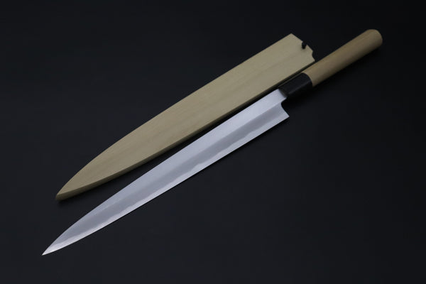 Mizuno Tanrenjo Yanagiba Left Handed Version ! GF-5L Yanagiba 300mm(11.8inch) / D Shaped Magnolia Wooden Handle "Left Handed Version !" Mizuno Tanrenjo Akitada Hontanren Series Blue Steel No.2 GF-5L Yanagiba 300mm
