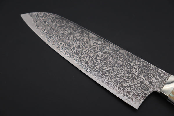 Mr. Itou Gyuto Mr. Itou & Mr. Nagata "Treasure & Pleasure" Limited Edition R-2 Custom Damascus Gyuto 155mm (6.1 inch, "White Abalone Handle", IT-11)