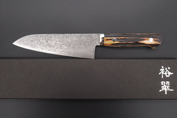 Mr. Itou Gyuto Mr. Itou & Mr. Nagata "Treasure & Pleasure" Limited Edition R-2 Custom Damascus Gyuto 160mm (6.2 inch, "Stag Handle", IT-8)