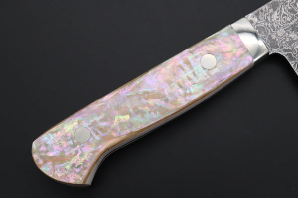 Mr. Itou Gyuto Mr. Itou & Mr. Nagata "Treasure & Pleasure" Limited Edition R-2 Custom Damascus Gyuto 160mm (6.2 inch, "White Abalone Handle", IT-12)