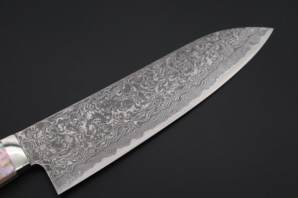 Mr. Itou Gyuto Mr. Itou & Mr. Nagata "Treasure & Pleasure" Limited Edition R-2 Custom Damascus Gyuto 160mm (6.2 inch, "White Abalone Handle", IT-12)
