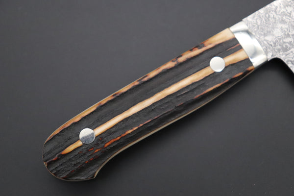 Mr. Itou Gyuto Mr. Itou & Mr. Nagata "Treasure & Pleasure" Limited Edition R-2 Custom Damascus Gyuto 165mm (6.8 inch, "Stag Handle", IT-7)