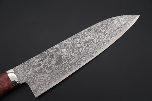 Mr. Itou Gyuto Mr. Itou & Mr. Nagata "Treasure & Pleasure" Limited Edition R-2 Custom Damascus Gyuto 180mm (7 inch, "Stabilized Boxelderwood Handle", IT-13)