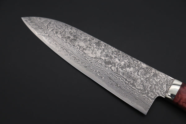 Mr. Itou Gyuto Mr. Itou & Mr. Nagata "Treasure & Pleasure" Limited Edition R-2 Custom Damascus Gyuto 180mm (7 inch, "Stabilized Boxelderwood Handle", IT-13)