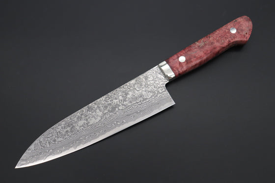 Mr. Itou Gyuto Mr. Itou & Mr. Nagata "Treasure & Pleasure" Limited Edition R-2 Custom Damascus Gyuto 180mm (7 inch, "Stabilized Boxelderwood Handle", IT-13)