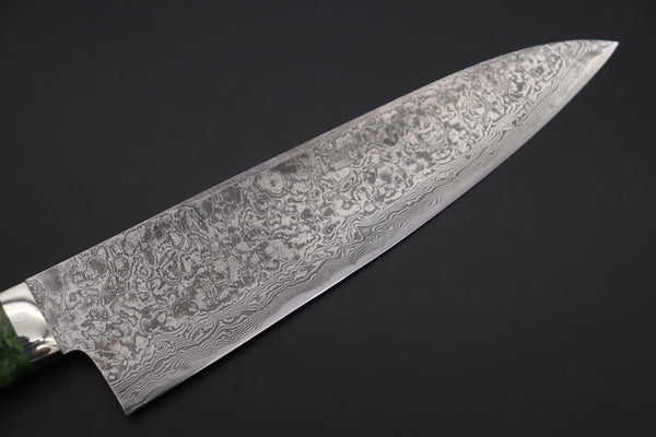 Mr. Itou Gyuto Mr. Itou & Mr. Nagata "Treasure & Pleasure" Limited Edition R-2 Custom Damascus Gyuto 190mm (7.4 inch, "Stabilized Boxelder wood Handle", IT-14)
