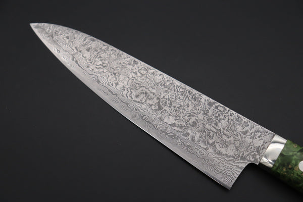 Mr. Itou Gyuto Mr. Itou & Mr. Nagata "Treasure & Pleasure" Limited Edition R-2 Custom Damascus Gyuto 190mm (7.4 inch, "Stabilized Boxelder wood Handle", IT-14)