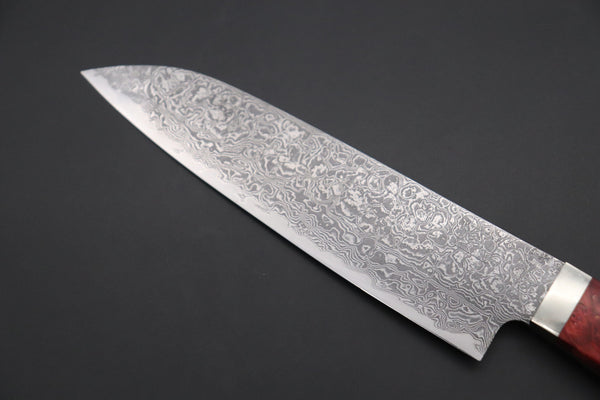 Mr. Itou Gyuto Mr. Itou R-2 Custom Damascus Gyuto 155mm (6.4 inch, Stabilized Red-color Maple Burl Wood Handle, IT-234)