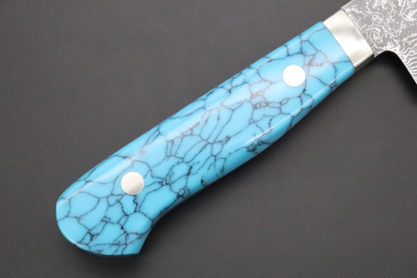 Mr. Itou Gyuto Mr. Itou R-2 Custom Damascus Gyuto 160mm (6.2 inch) "Turquoise Gem-Composite Stone Handle" (IT-231)