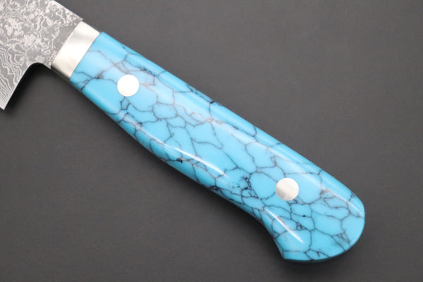 Mr. Itou Gyuto Mr. Itou R-2 Custom Damascus Gyuto 160mm (6.2 inch) "Turquoise Gem-Composite Stone Handle" (IT-231)