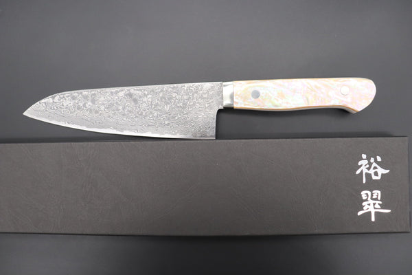 Mr. Itou Gyuto Mr. Itou R-2 Custom Damascus Gyuto 170mm (6.6 inch) "White Abalone Handle" (IT-233)