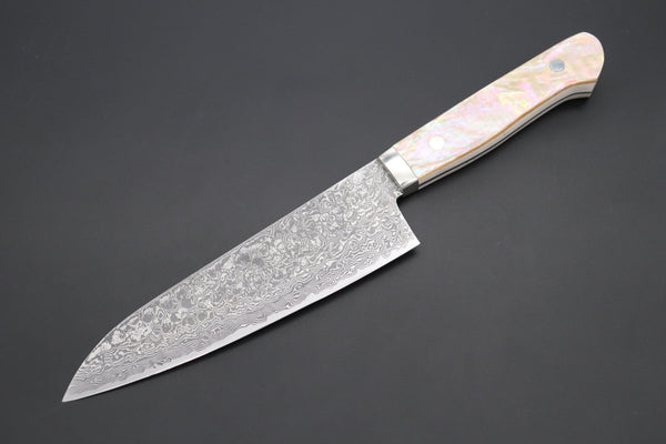 Mr. Itou Gyuto Mr. Itou R-2 Custom Damascus Gyuto 170mm (6.6 inch) "White Abalone Handle" (IT-233)