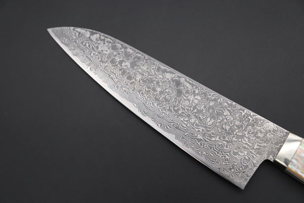 Mr. Itou Gyuto Mr. Itou R-2 Custom Damascus Gyuto 170mm (6.6 inch) "White Abalone Handle" (IT-233)