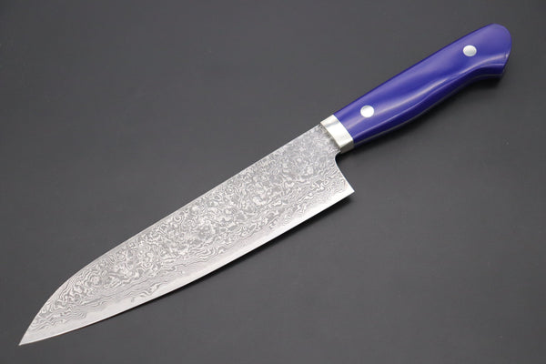 Mr. Itou Gyuto Mr. Itou R-2 Custom Damascus Gyuto 180mm (7 Inch) "Lapis Lazuri Gem-Composite Stone Handle"(IT-240)