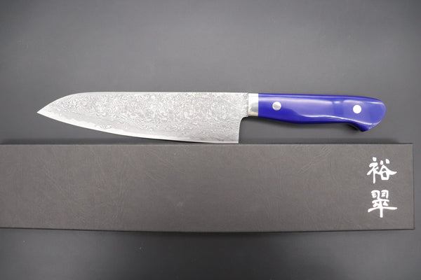 Mr. Itou Gyuto Mr. Itou R-2 Custom Damascus Gyuto 180mm (7 Inch) "Lapis Lazuri Gem-Composite Stone Handle"(IT-240)