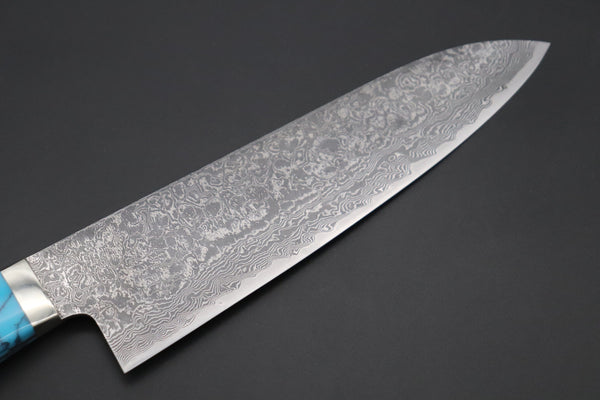 Mr. Itou Gyuto Mr. Itou R-2 Custom Damascus Gyuto 180mm (7 inch,Turquoise Gem-Composite Stone Handle,IT-232)