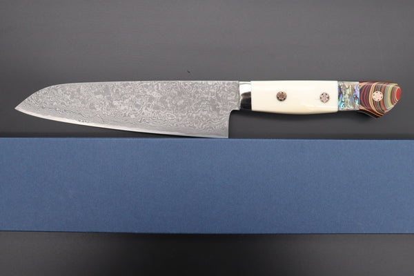 Mr. Itou Gyuto Mr. Itou "Treasure Hunter Series" R-2 Custom Damascus Gyuto 160mm (6.2 Inch) "Custom Combination Handle(Hippo Ivory Task/Abalone/Japanese Lacquer)" (IT-44)