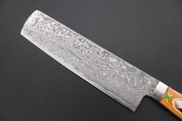 Mr. Itou Nakiri Mr. Itou R-2 Custom Damascus Small-Nakiri 130mm (5.1 inch) "Japanese Lacquer Handle" (IT-221)