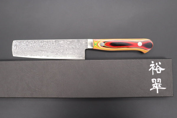 Mr. Itou Nakiri Mr. Itou R-2 Custom Damascus Small-Nakiri 130mm (5.1 inch) "Japanese Lacquer Handle" (IT-221)