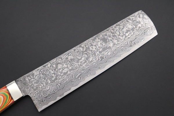 Mr. Itou Nakiri Mr. Itou R-2 Custom Damascus Small-Nakiri 130mm (5.1 inch) "Japanese Lacquer Handle" (IT-221)