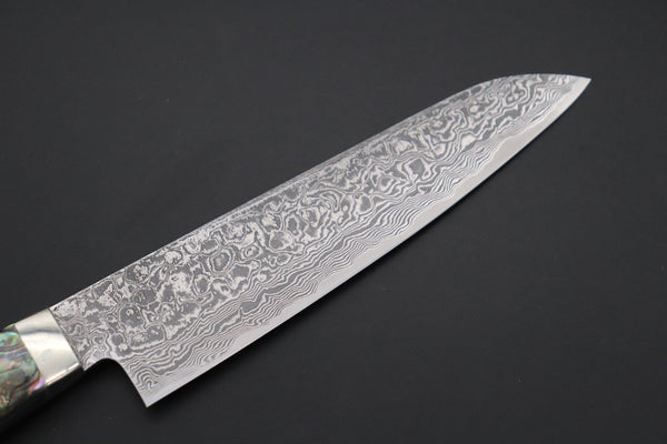 Mr. Itou Petty Mr. Itou & Mr. Nagata "Treasure & Pleasure" Limited Edition R-2 Custom Damascus Petty 130mm (5.1 inch, "Abalone Handle", IT-2)