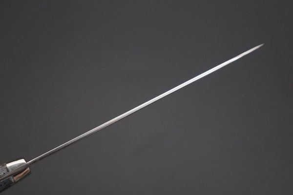 Mr. Itou Petty Mr. Itou & Mr. Nagata "Treasure & Pleasure" Limited Edition R-2 Custom Damascus Petty 130mm (5.1 inch, "Abalone Handle", IT-2)