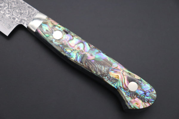 Mr. Itou Petty Mr. Itou & Mr. Nagata "Treasure & Pleasure" Limited Edition R-2 Custom Damascus Petty 130mm (5.1 inch, "Abalone Handle", IT-2)